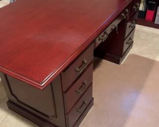 Mahogany Pedestal Executive Desk (71” x 36” x 30”)
