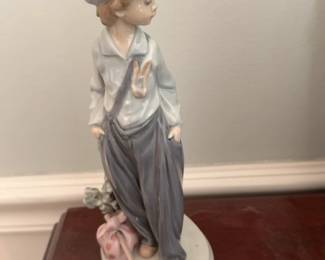 Lladro Porcelain Boy with Slingshot Figurine