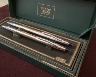 Cross Classic Century Chrome Ballpoint Pen and Pencil Set