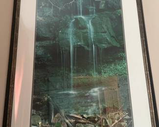 (40”x24”)Framed Forest Waterfall Nature Photography Print