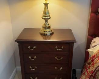 30”x26”x16” Henkel Harris Nightstand with Brass Pulls