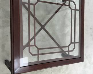 38”x17” Square Glass Top Coffee Table with Wood Frame