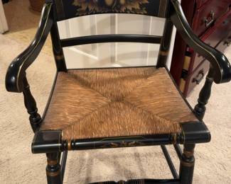 (4) L. Hitchcock Painted Rush-Seat Armchairs-Sold Indiv.