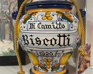 Di Camillo Italian Hand-Painted Ceramic Biscotti Jar