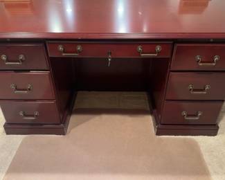 Mahogany Pedestal Executive Desk (71” x 36” x 30”)