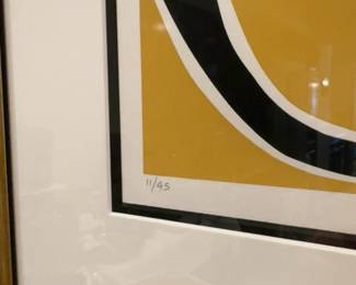 (21”x19”)Limited Edition Signed Serigraph “Yang” – Black Cat – 11/45 – Framed