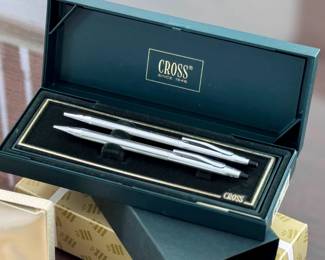 Cross Classic Century Chrome Ballpoint Pen and Pencil Set