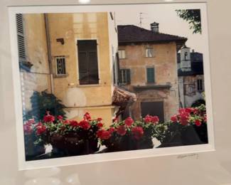 (22”x18”)Framed Italian Village Scene Photograph Signed Art