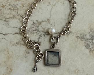 Charm Bracelet with Pearl and Locket Charm