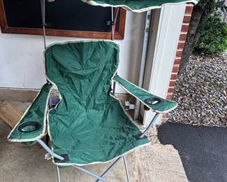 Green Folding Camping Chair with Canopy