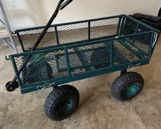 Heavy Duty Steel Mesh Garden Cart with Pneumatic Tires