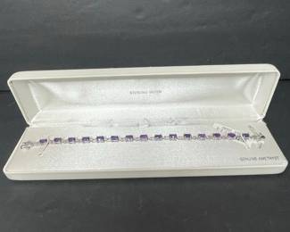 Sterling Silver Amethyst Tennis Bracelet