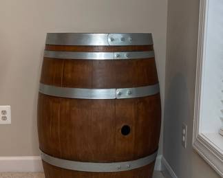 Decorative Oak Wine Barrel Side Table