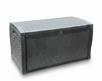 Suncast Wicker Resin Outdoor Patio Deck Storage Box