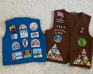 Vintage Girl Scout Brownie and Daisy Vests with Patches