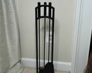 Black Metal Fireplace Tool Set