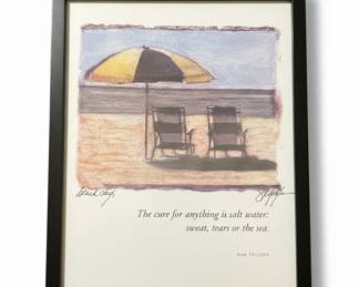 Beach Days Print with Isak Dinesen Quote