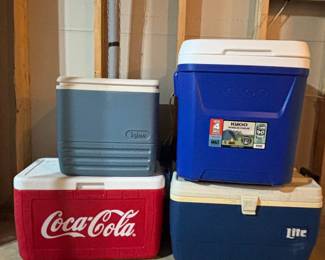 Coca-Cola, Igloo, and Lite Coolers