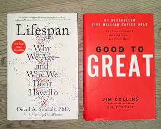 Lifespan: Why We Age--and Why We Don't Have To by David A. Sinclair, PhD and Good to Great by Jim Collins