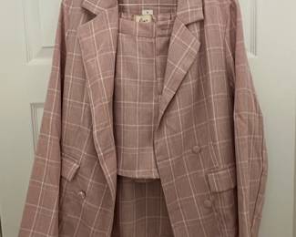 NYCo Pink Plaid Blazer and Shorts Set