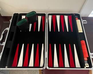 Aluminum Case Backgammon Set