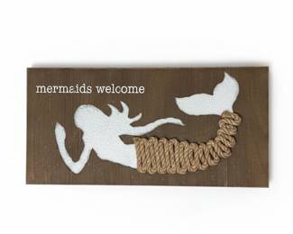 Mermaid Rope Wrapped Wood Sign