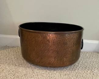 Hammered Copper Log Holder/Planter