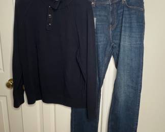 Tommy Hilfiger Straight Fit Jeans and ButtonUp Sweater