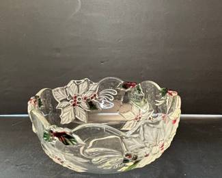 Mikasa Holiday Bloom Poinsettia Glass Bowl
