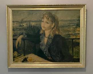 Girl in Blue, Reproduction Painting by Illinois Moulding Co.