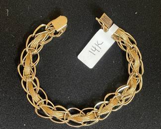 14K Yellow Gold Multi-Strand Woven Bracelet