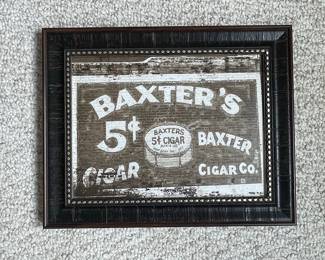 Baxter's Drum 5 Cent Cigar Embossed Tin Sign