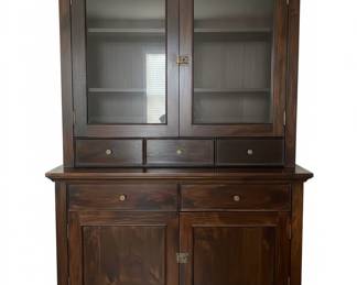 Pottery Barn Dark Wood Buffet and Hutch