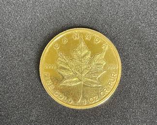 Canadian .999 Gold 1 Oz Maple Leaf Coin