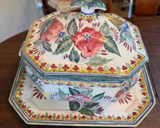 Hand Painted Vintage Soup Tureen