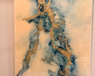 Acrylic turquoise gold art Gorgeous