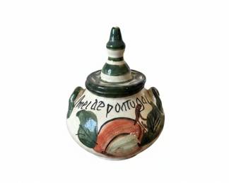 HandPainted Portuguese Ceramic Honey Pot