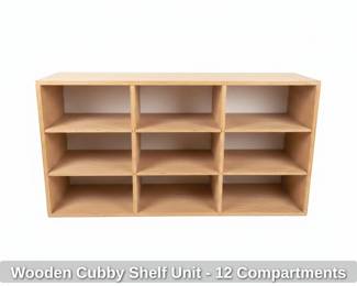 Wooden Cubby Shelf Unit Compartments