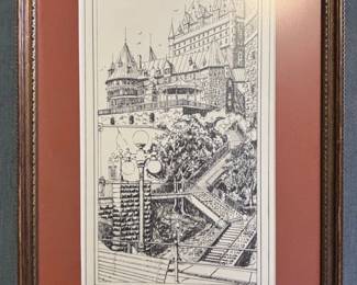 Alexandre Chateau Frontenac and Street Scene Framed Prints
