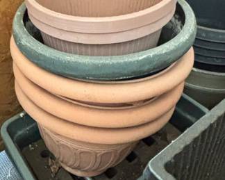 Assorted Plastic and Terracotta Planters