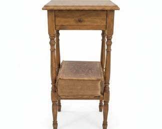 Antique Book Side Table with Drawer