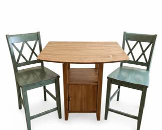 International Concepts Dual Drop Leaf Counter Height Table with Two Chairs