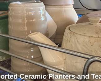 Assorted Ceramic Planters and Teapot
