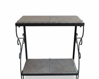 Tiled Top Console Table with Wrought Iron Base