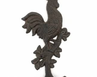 Vintage Cast Iron Rooster Double Wall Hook