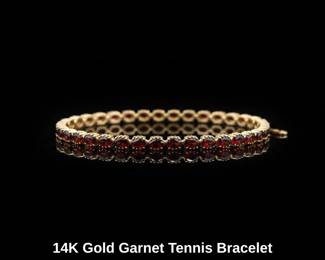 K Gold Garnet Tennis Bracelet third image