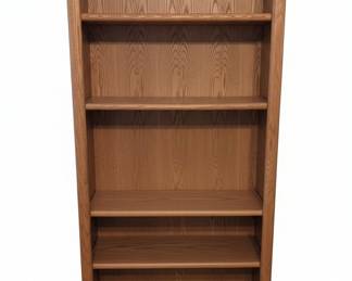Solid Oak Shelf Bookcase with Assorted Books