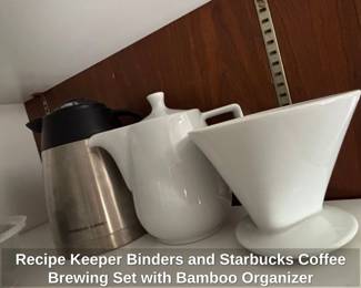 Recipe Keeper Binders and Starbucks Coffee Brewing Set with Bamboo Organizer second image
