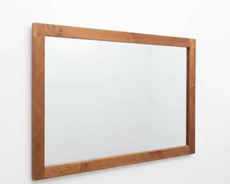 Large Wooden Framed Wall Mirror Cherry Wood
