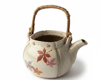 Vintage Japanese Ceramic Autumn Leaves Teapot
